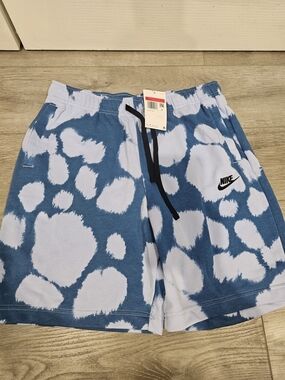 NWT Nike Blue & White Abstract Print Athletic Shorts